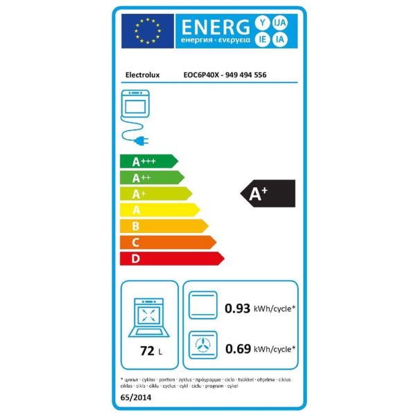 ELECTROLUX EOC5H40X Forno 72litri vapore inox