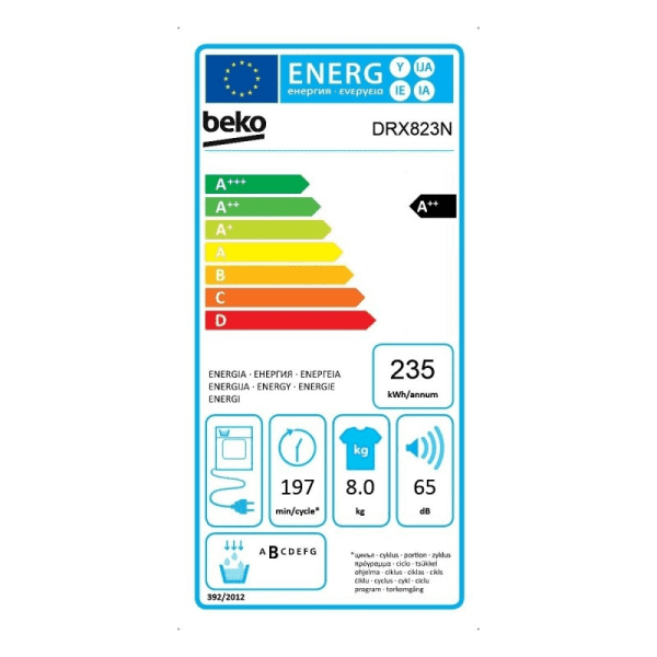 BEKO DRX823N Asciugatrice Beko 8kg A++