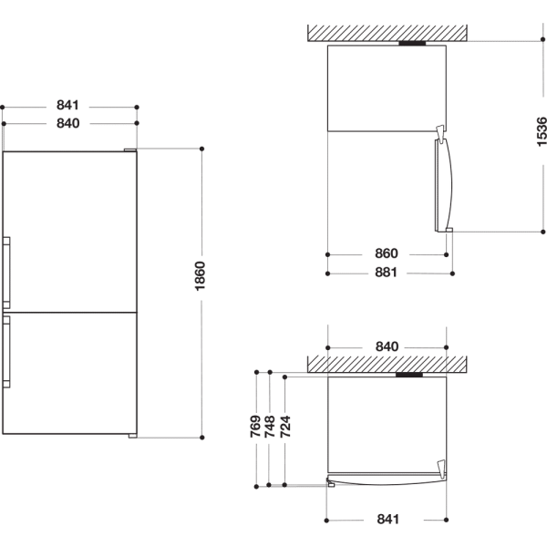 Frigo combinato Whirlpool 84cm Inox  W84BE 72 X 2