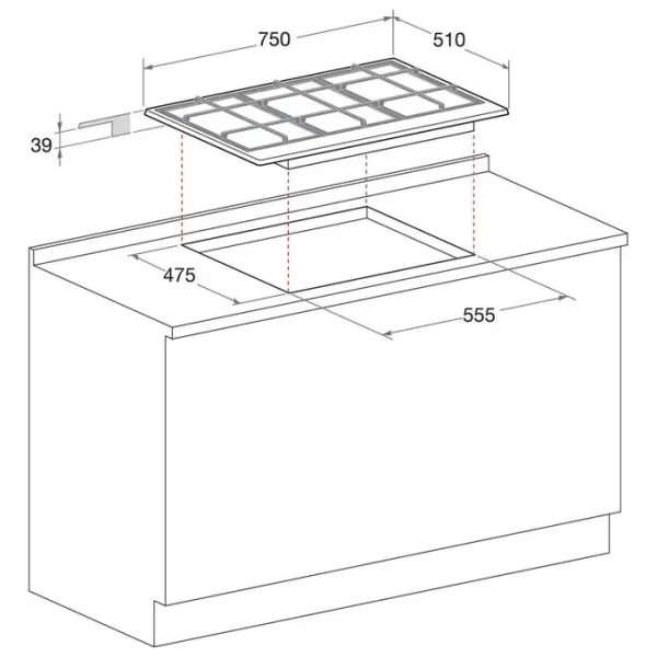 HOTPOINT ARISTON PCN 750 T (AV)R/HA Piano cottura 75 cm avena