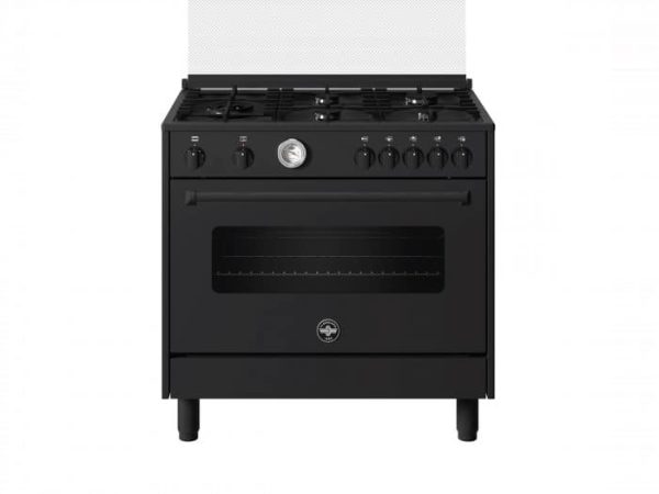 AMN965ETN La Germania Cucina 5 Fuochi Forno Elettrico Multifunzione Total Black 90x60 cm