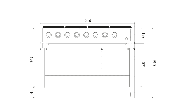 ILVE PM12 Blocco cottura Panoramagic PM128DS3