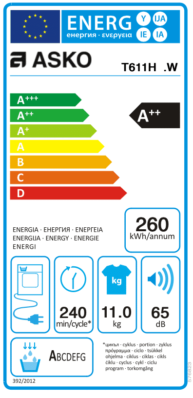 ASKO T611HX W Asciugatrice a vapore 11kg A++