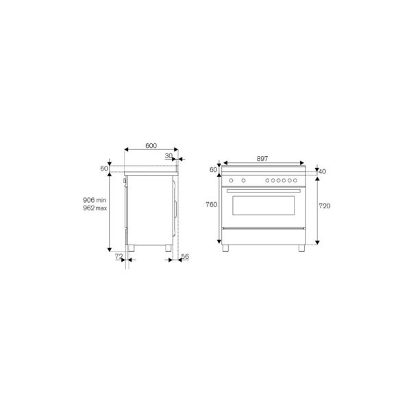 MPL96L1EXC Bertazzoni Cucina 6 Fuochi Forno Elettrico 90x60 cm Inox