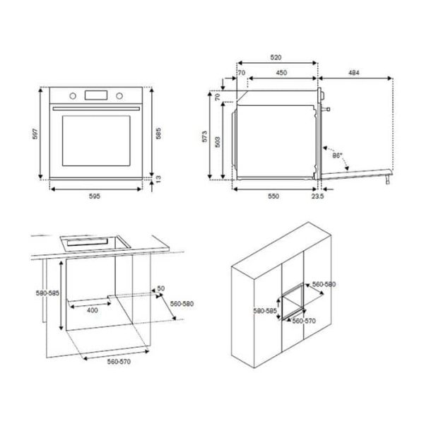 LA GERMANIA F609LAGESGS Forno acciaio inox A 76 litri