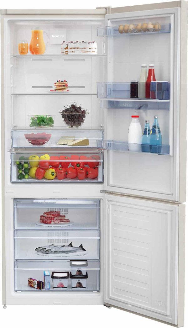 RCNE560E40DBN BEKO Frigo combinato 70cm E sabbia 192cm