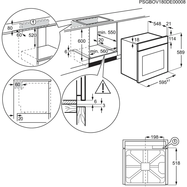 Electrolux EOF4P46X Forno Incasso 72 litri A